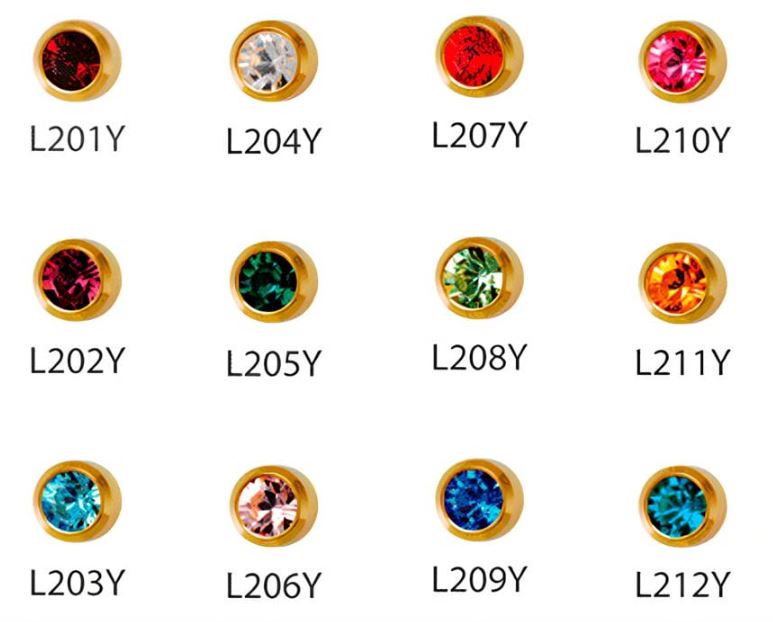 Серьги для пирсинга- завальцованные - большие, среднии , маленькие, основание под золото