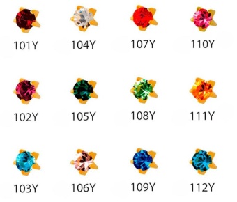 Серьги для пирсинга- крапан  большие, среднии , маленькие, основание под золото