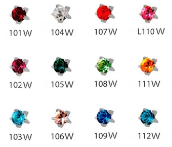 Серьги для пирсинга- крапан  большие, среднии , маленькие, основание под серебро